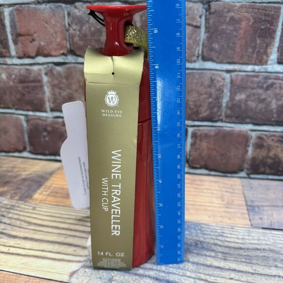 Wild Eye Designs Christmas Holiday Wine Traveler With Cup 14 FL‎ Oz. Bottle - Picture 6 of 6